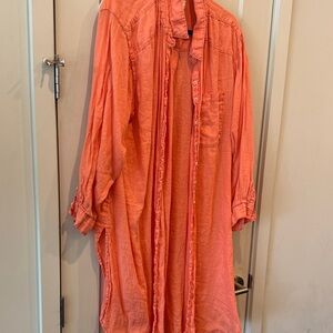 Anthropologie Coral Shirt Dress